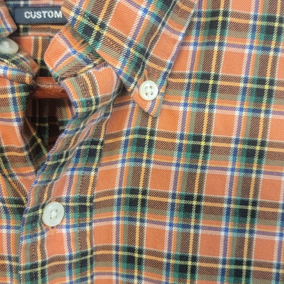 Ralph Lauren Vintage Mens Flannel Check Stripe Button Front Size Large - Picture 9 of 11